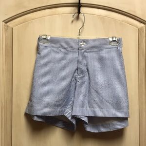 Lauren James seersucker blue and white shorts